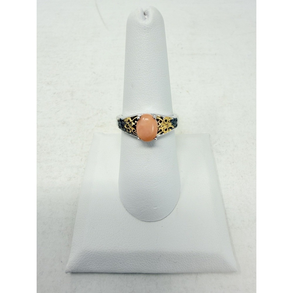 Shop LC Peruvian Pink Opal Vermeil Size 7 Ring in YG/Sterling Silver 5628‎